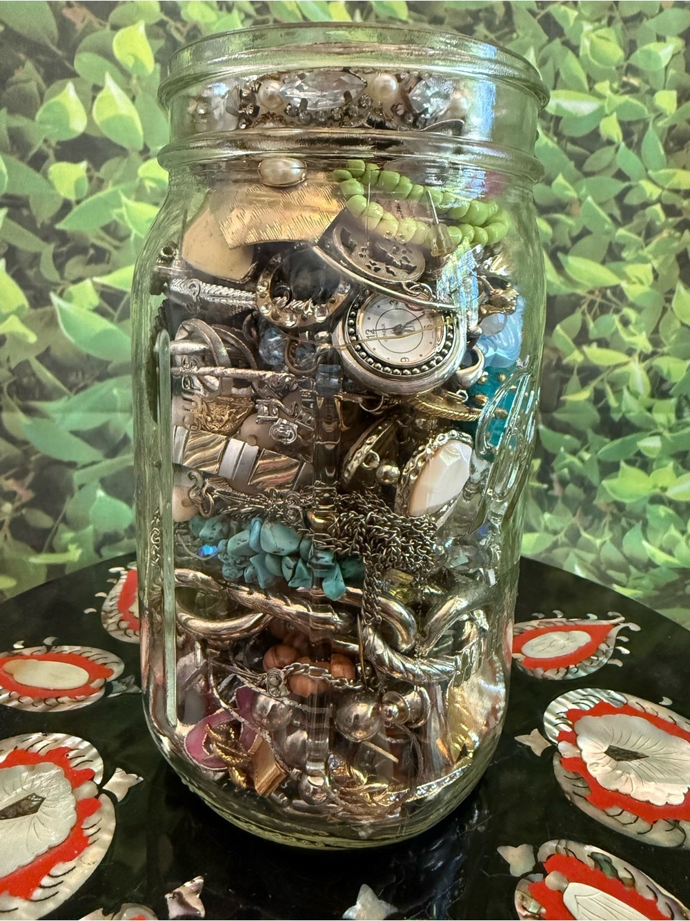 Mystery Gypsy Jewelry Jar- Mixed silver & gold tones- Vintage & modern mix